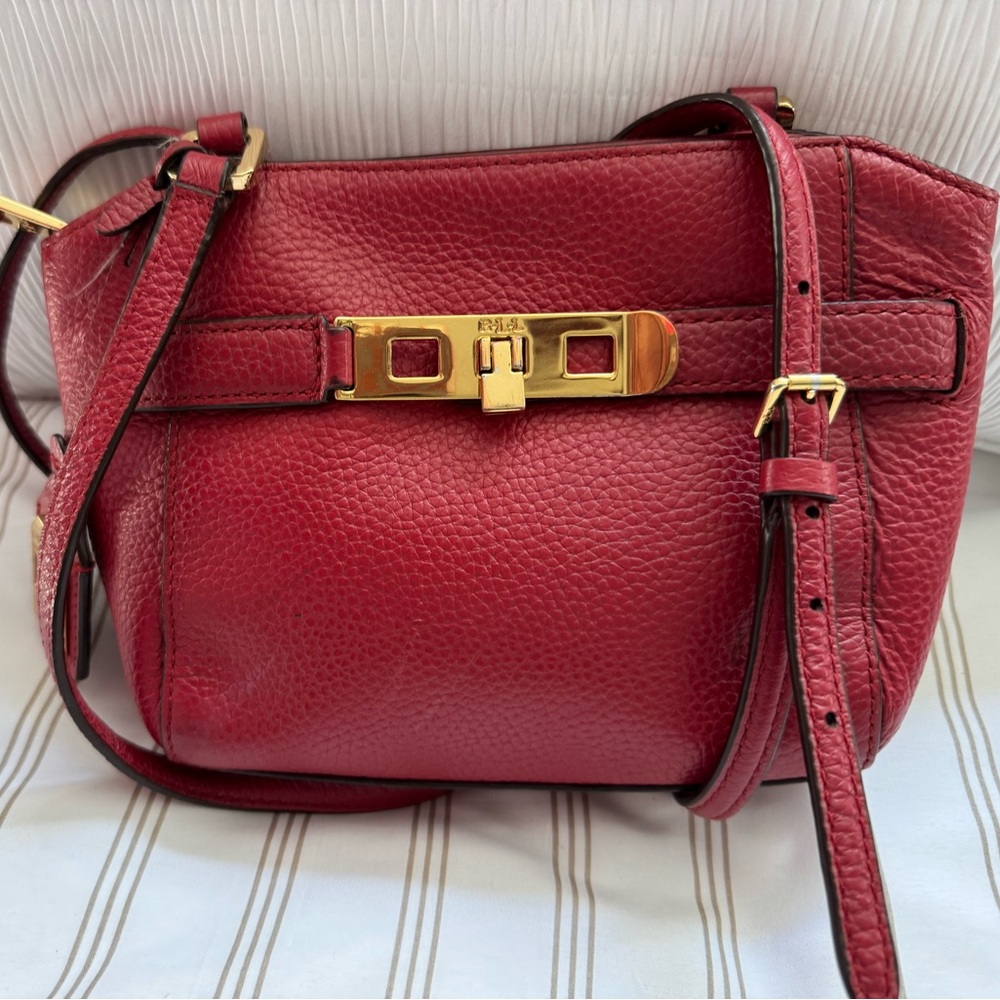 Ralph Lauren Red Leather Shoulder Bag